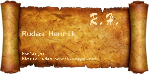 Rudas Henrik névjegykártya